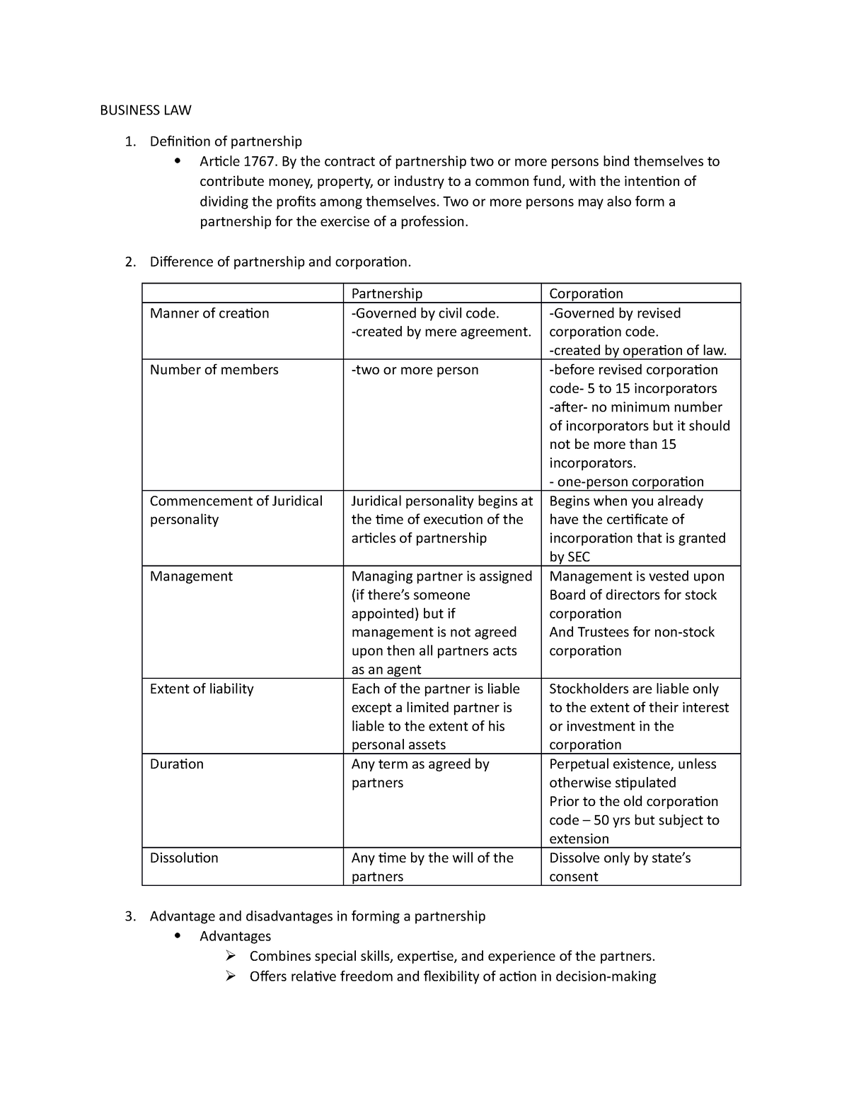 business-law-summary-of-law-on-partnership-business-law-definition