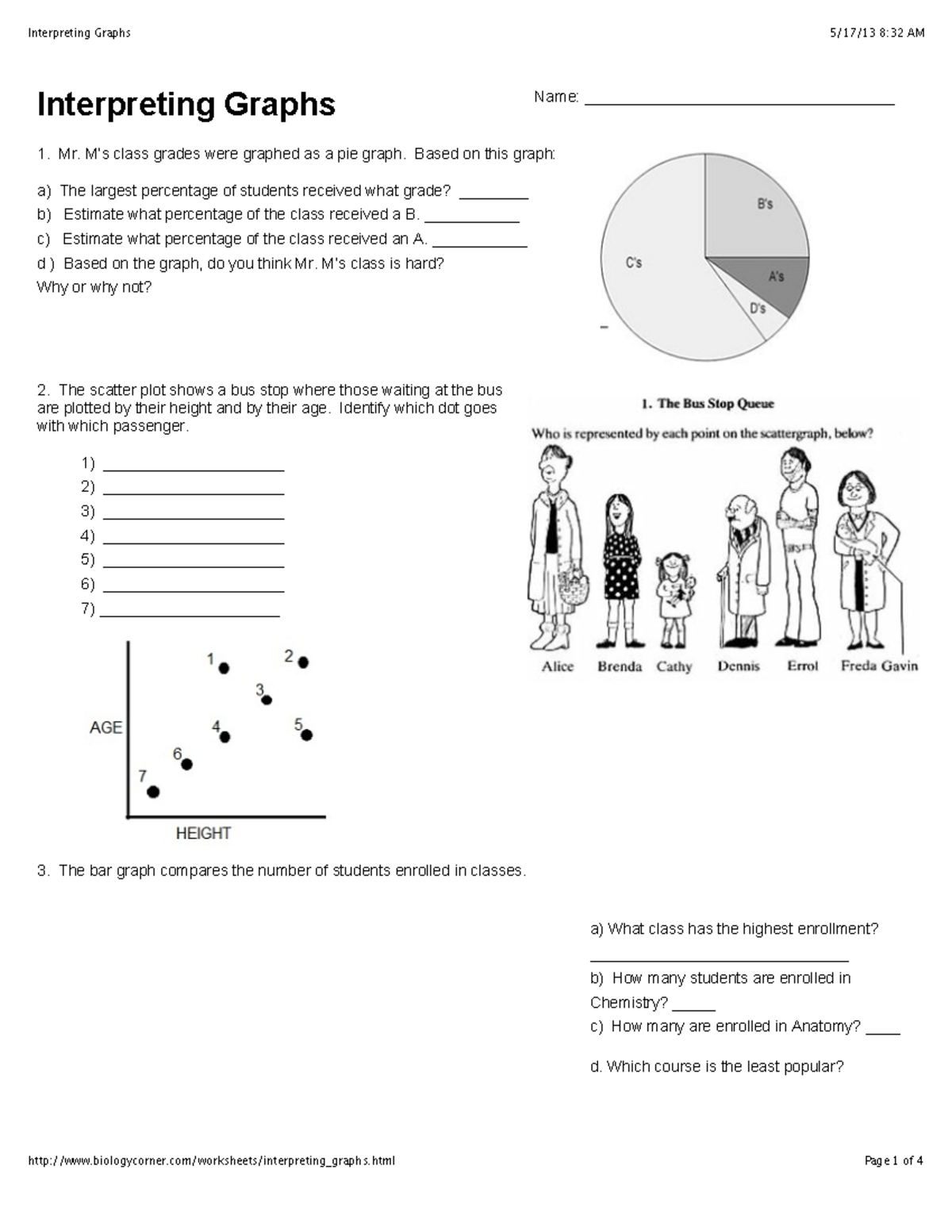 Interpreting Graphs 2 - Name: ____________________________________ a ...