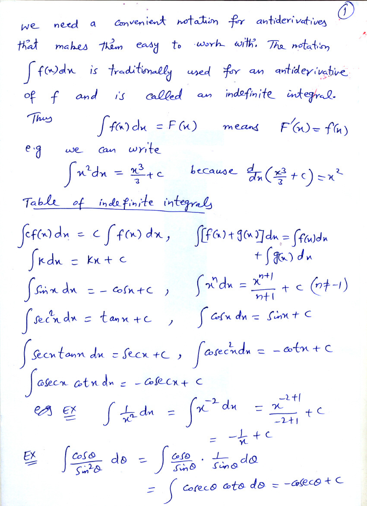 Integration using Natural Logarithm and exponential functions (Notes ...