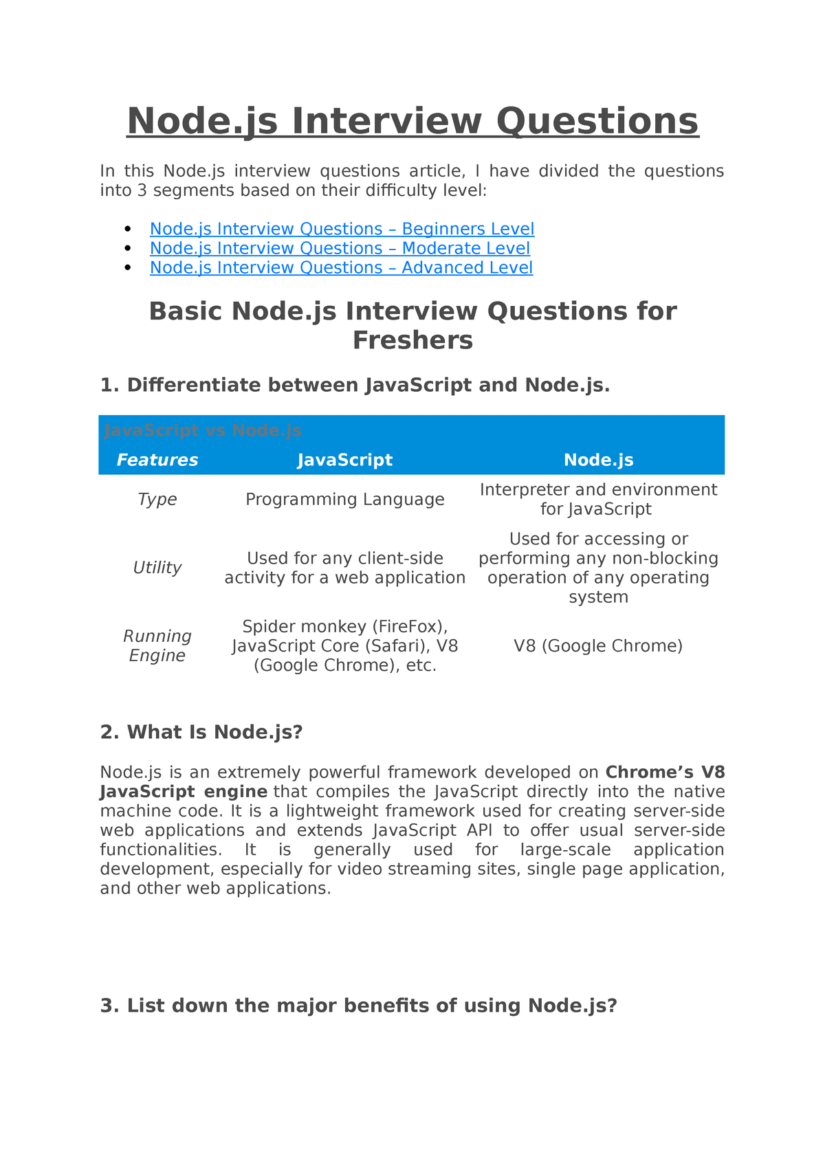 Node JS Interview Questions - Node Interview Questions In This Node ...