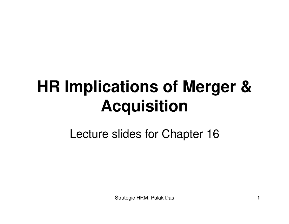 Chapter 16 - FILE FOR COMPUTATION - HR Implications Of Merger ...