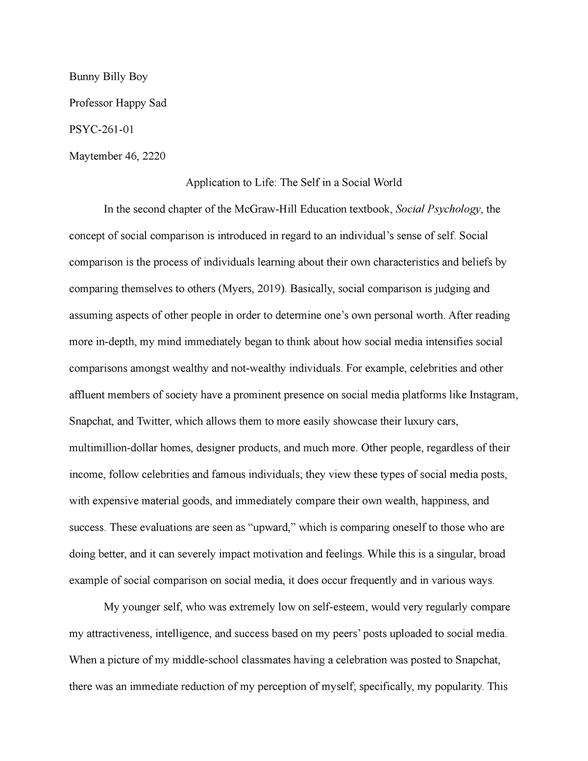 student social life essay