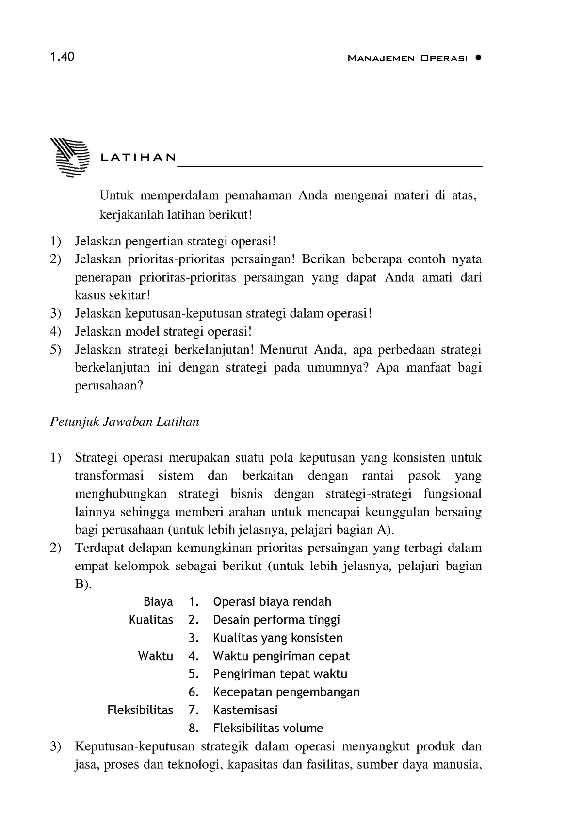 Pengantar Manajemen Operasi-14 - 1 Manajemen Operasi 1) Jelaskan ...