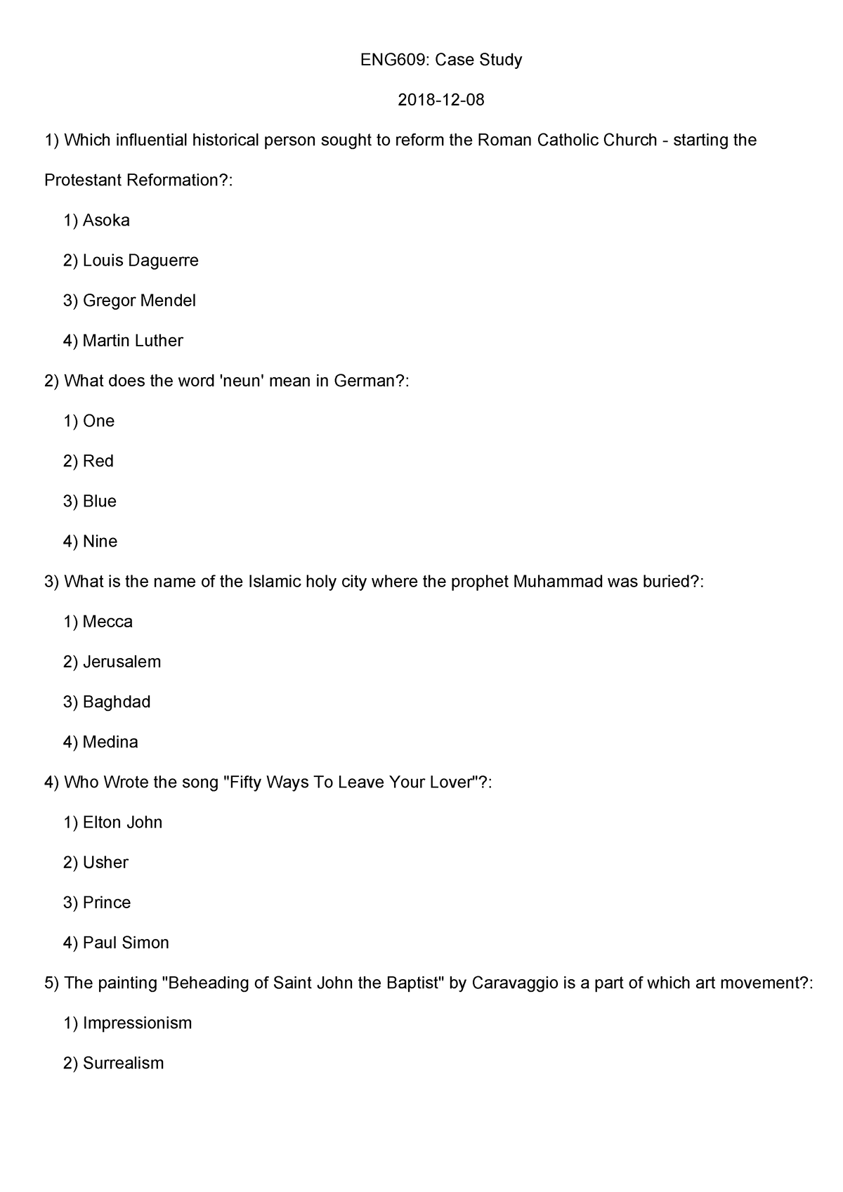 case study practice test