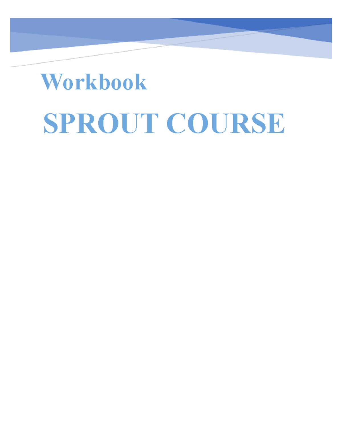 Workbook khóa Sprout ( Update) - Workbook SPROUT COURSE KẾ HOẠCH HỌC ...