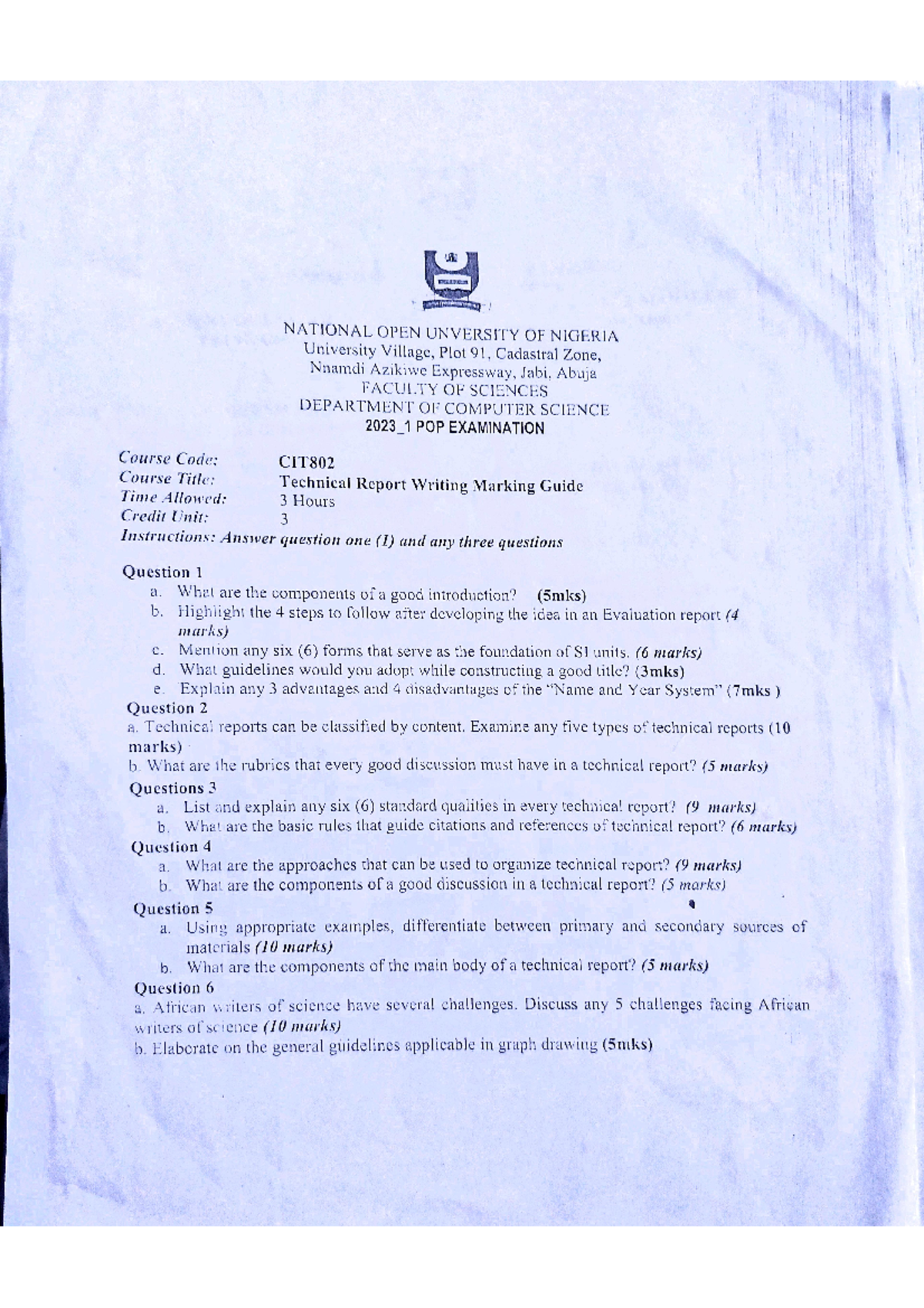 Course Materials - Technical Report Writing - Studocu