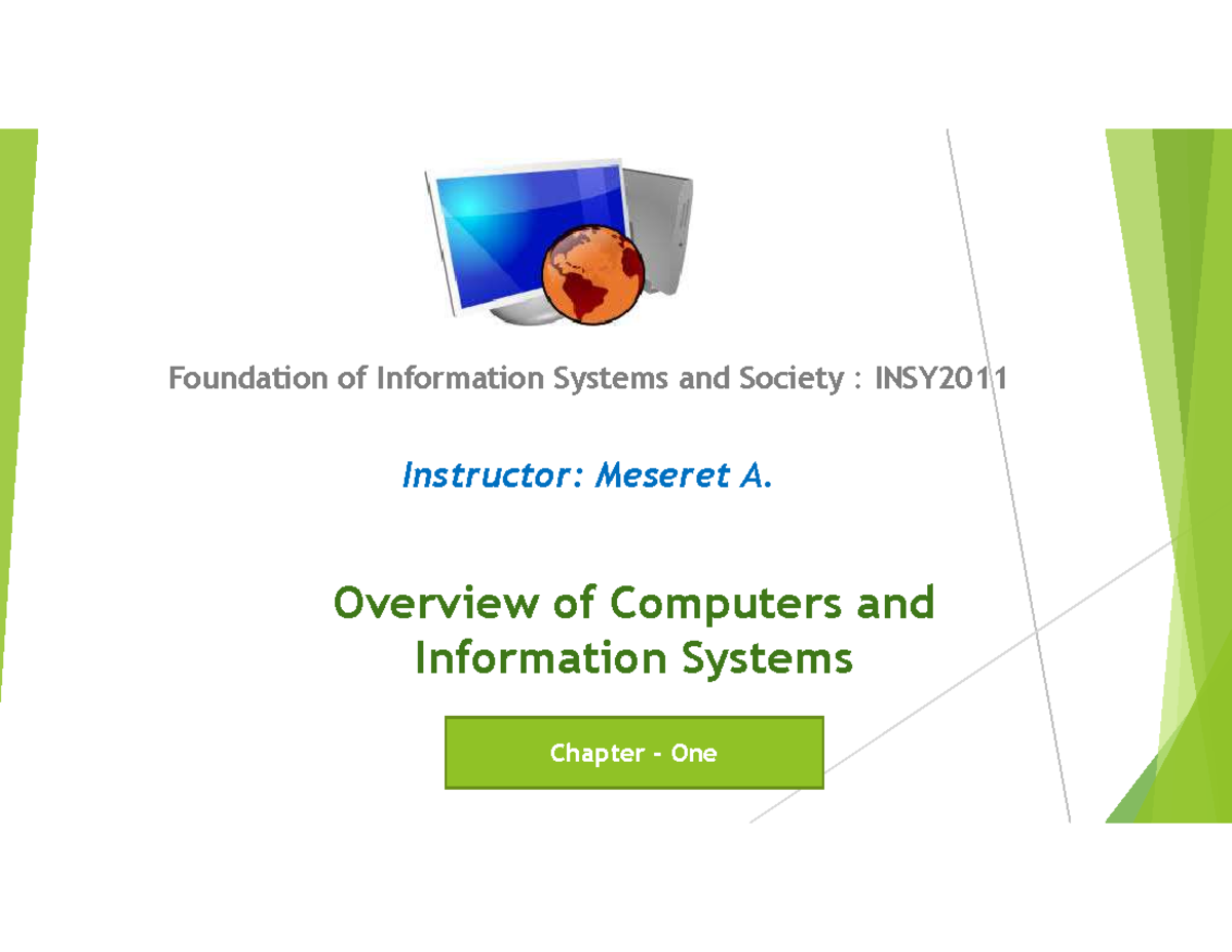 1. Chapter 1 Overview Of Computer And Information Systems - Foundation ...