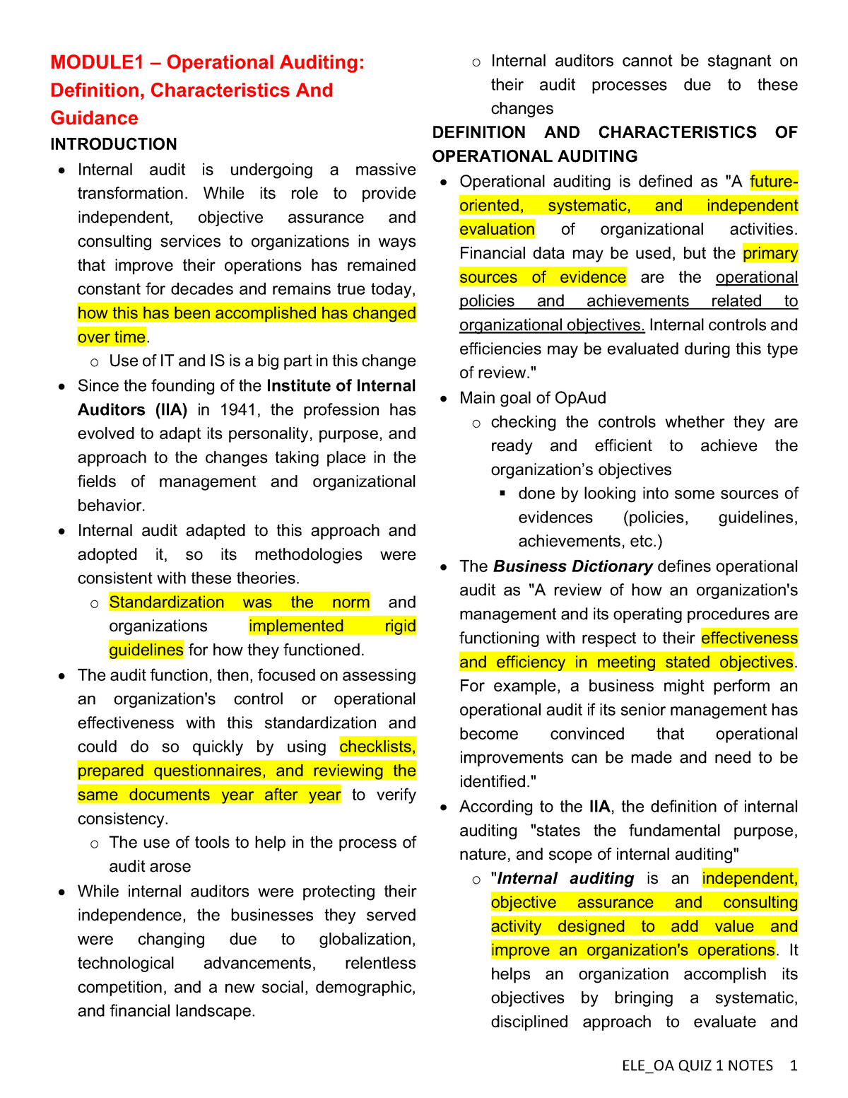 case study operations audit