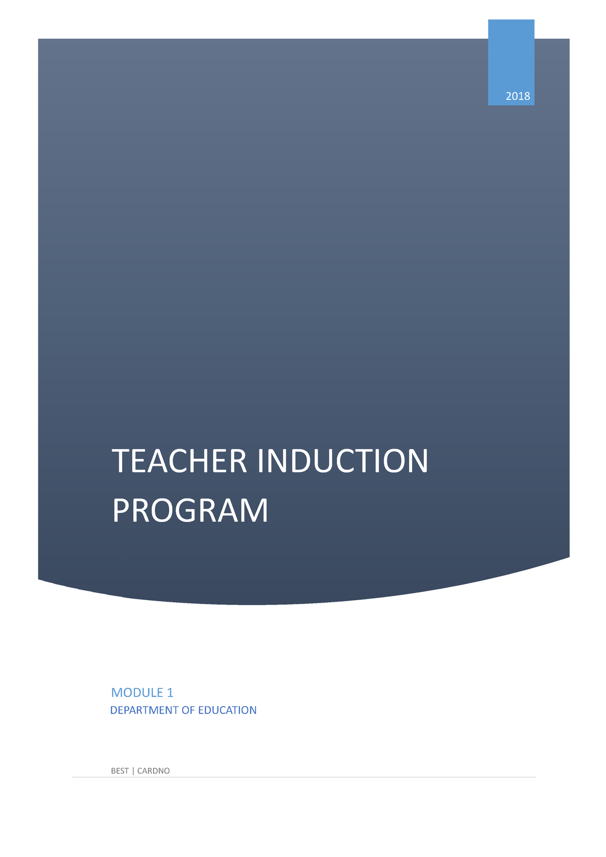 Teacher-Induction-Program Module-1-V1 - MODULE 1 DEPARTMENT OF ...