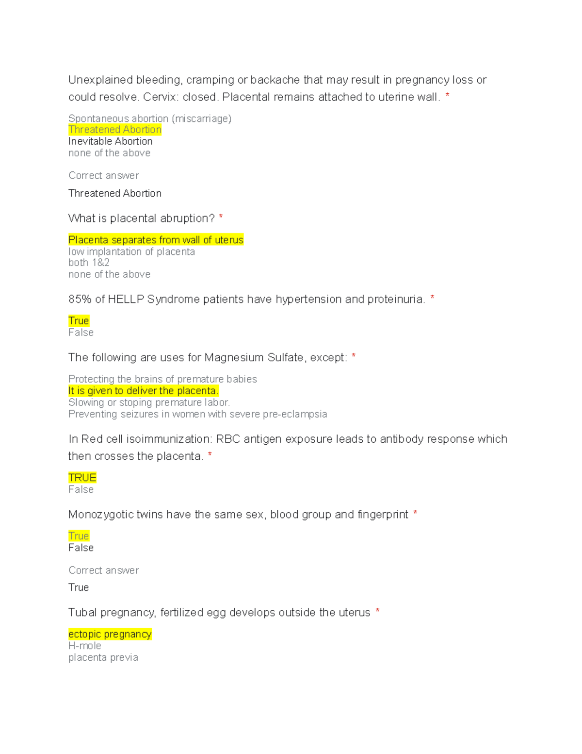 Maternal 2-Chapter 21 - This is a practice questions. - Unexplained ...
