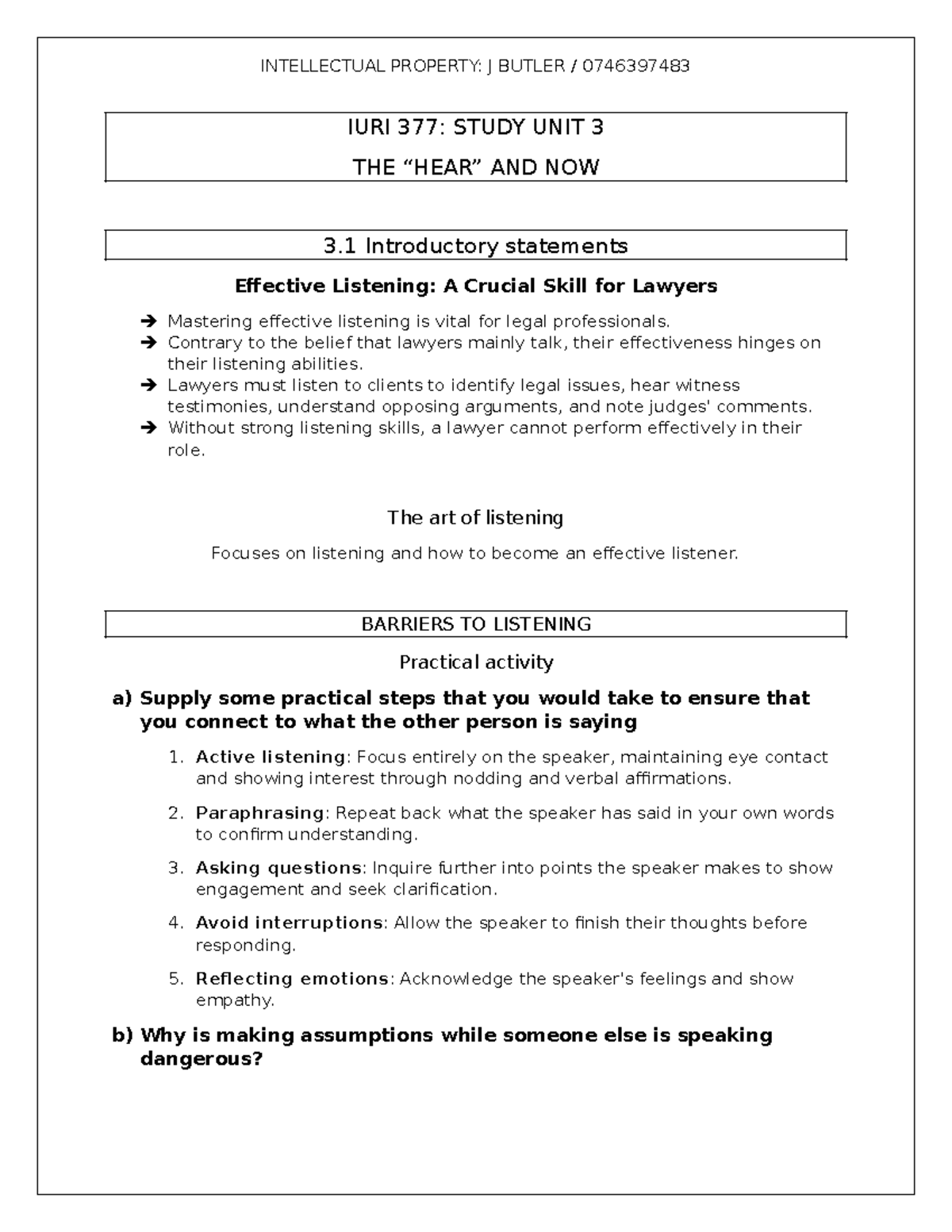 SU 3 - Summary Language in legal context - IURI 377: STUDY UNIT 3 THE ...