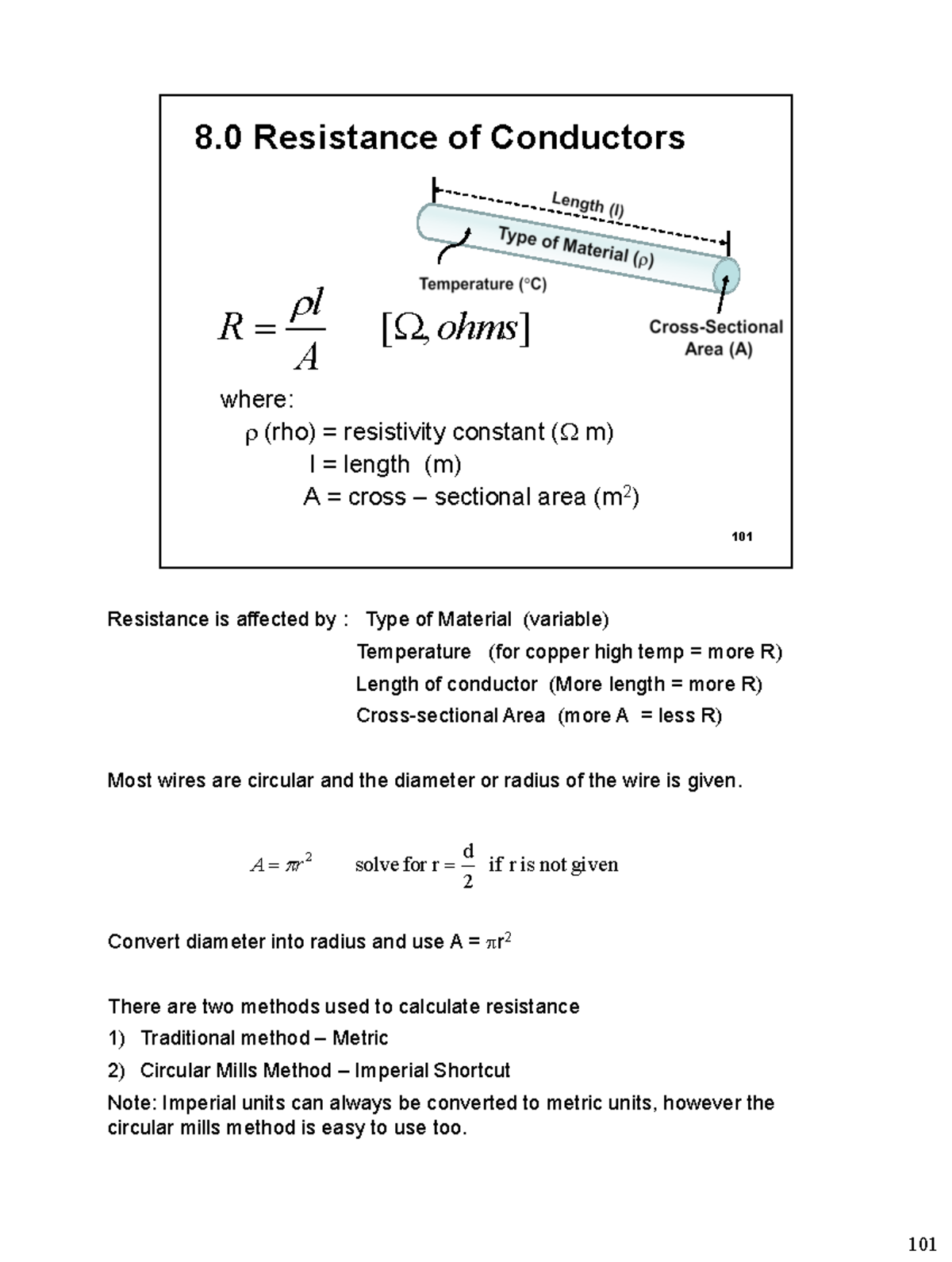 8-Resistance Of Conductors - student - 101 8 Resistance of Conductors ...