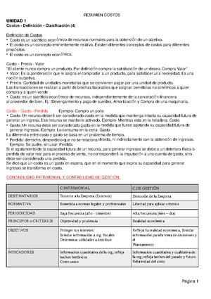 Unidad 1 (Produccion - Costo - Teoria general del costo - Contabilidad ...