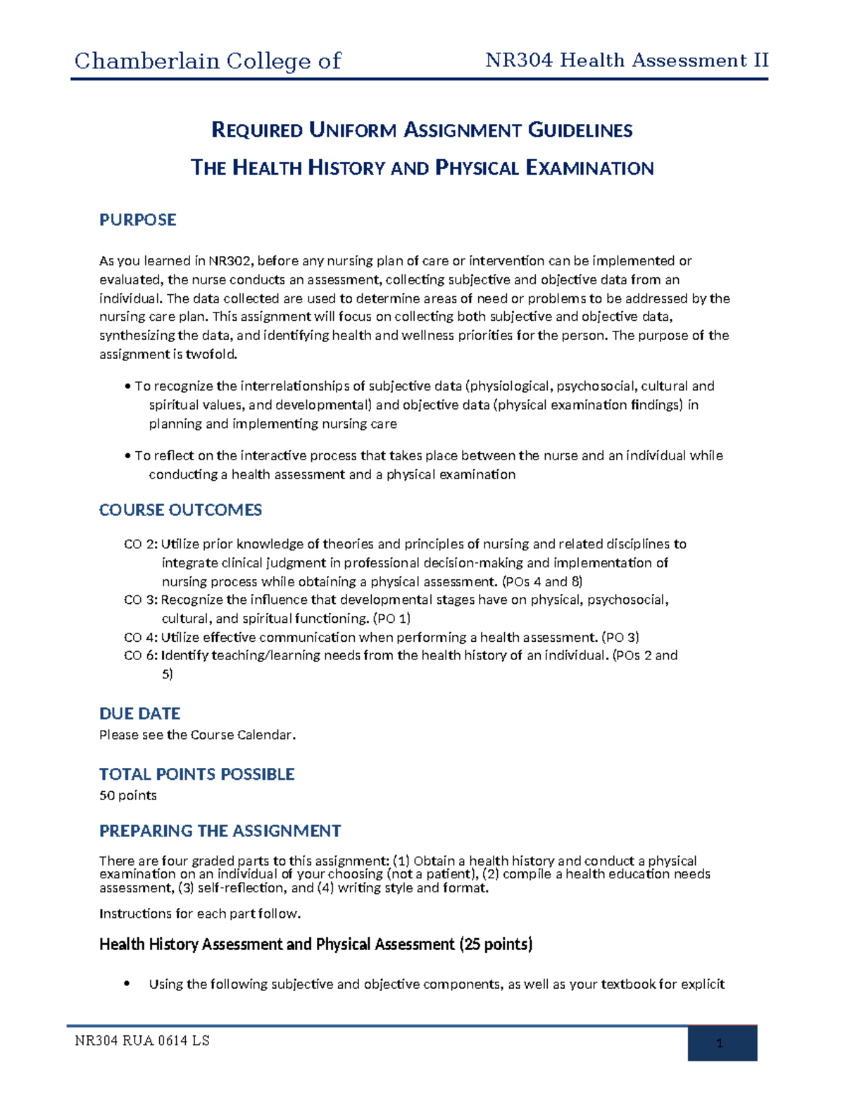 09 16 NR304 RUA Health History and Physical Assessment Guidelines