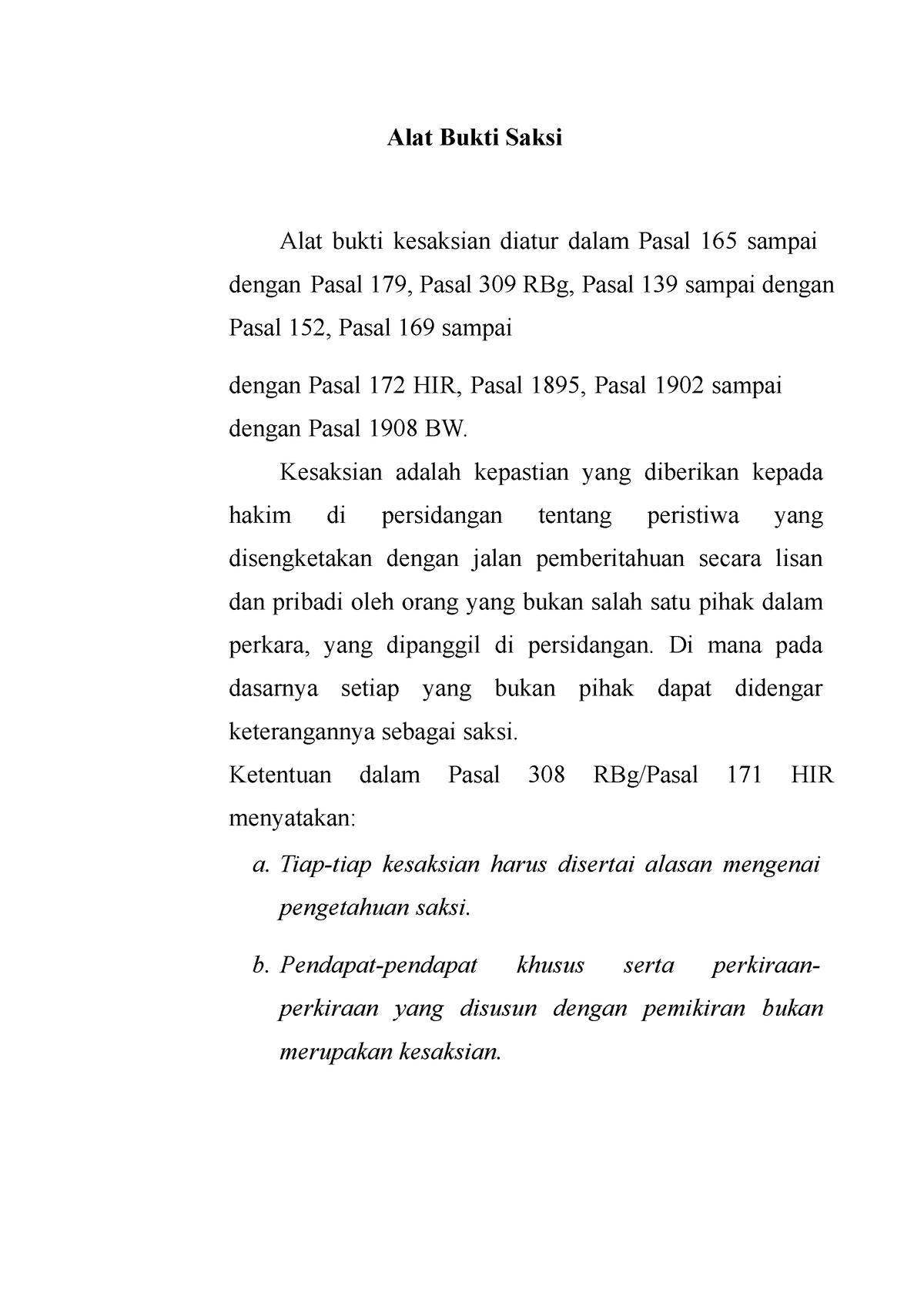 Alat Bukti Saksi Dalam Hukum Acara Perdata - Alat Bukti Saksi Alat ...