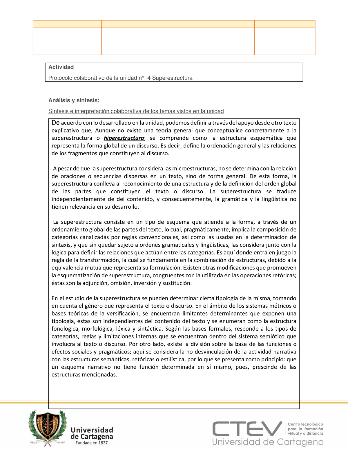 CI PCU4 - Protocolo Colaborativo - Comunicación II - Unicartagena - Studocu