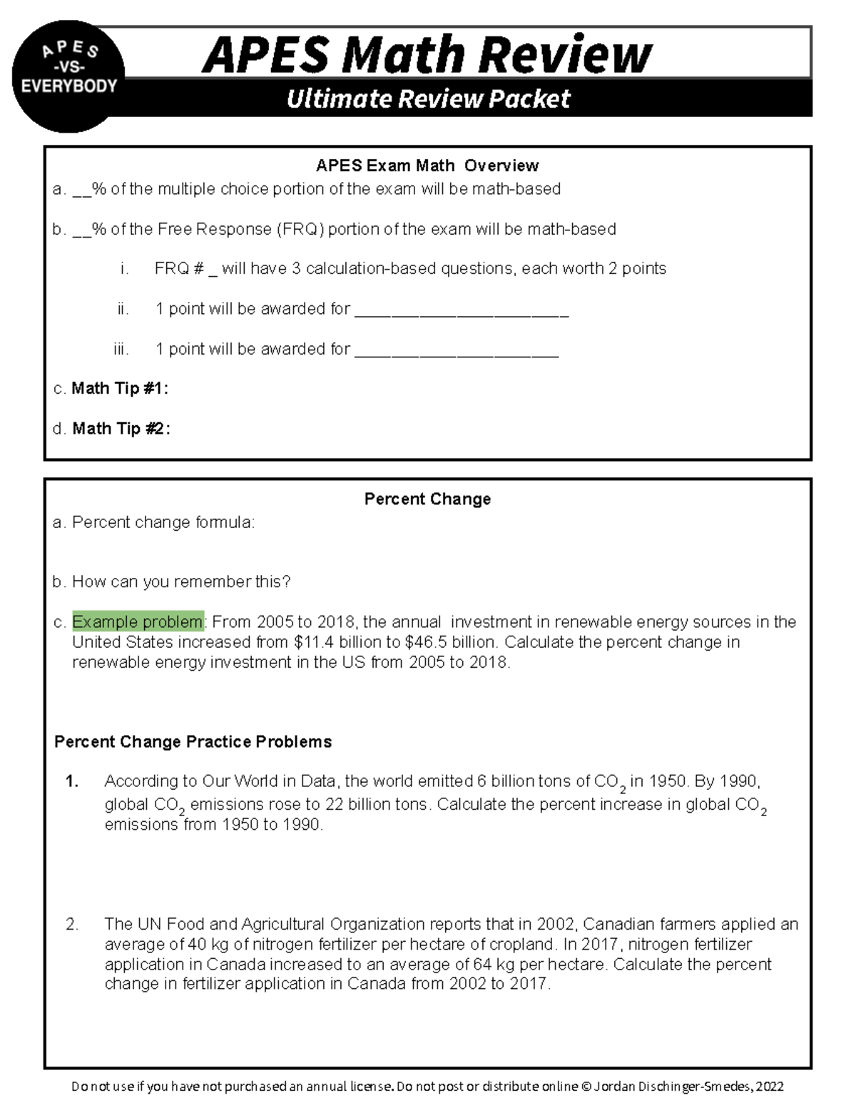 Apesultimate Review Packet Math Review230216113349 APES Math Review