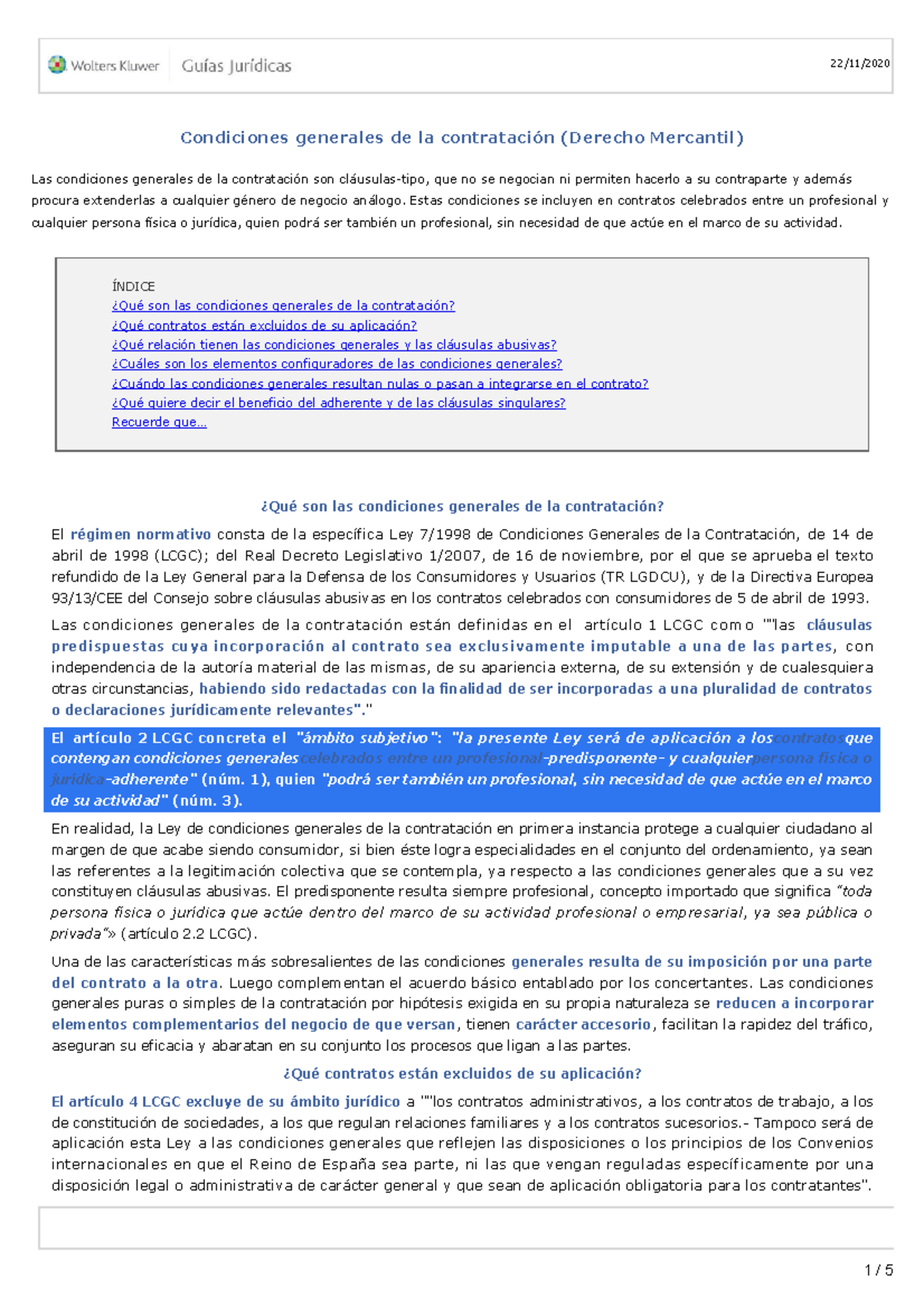 Condiciones Generales De La Contratación - Estas Condiciones Se ...