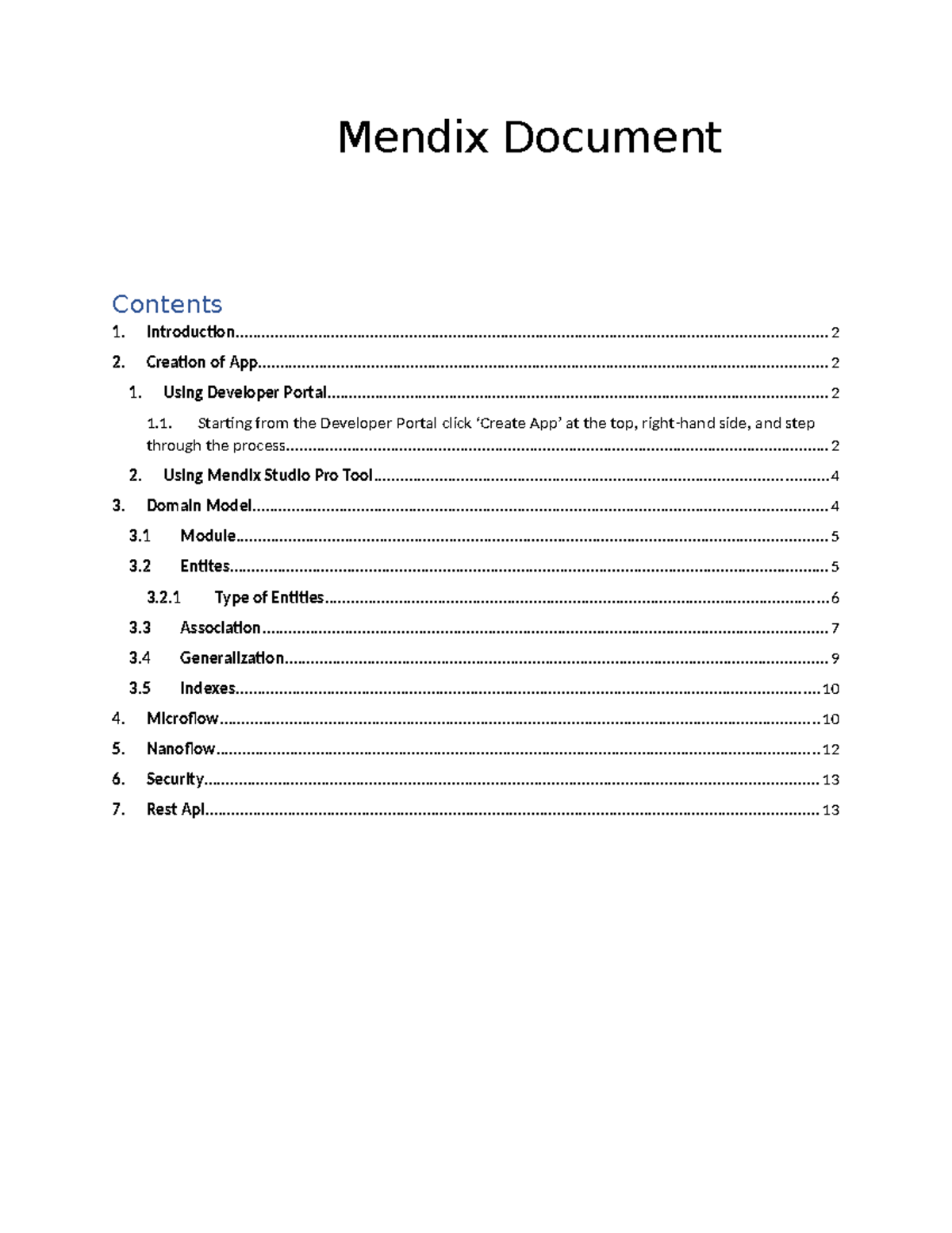 Mendix Document learning purpose Mendix Document Studocu