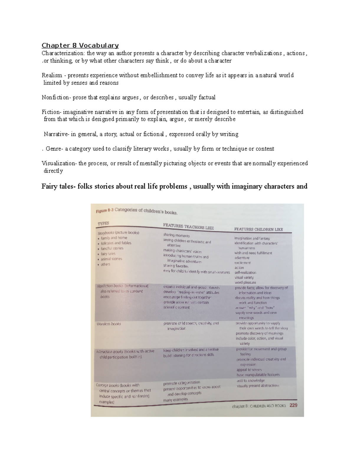 Study Guide for Chapter 8-10 - Chapter 8 Vocabulary Characterization ...