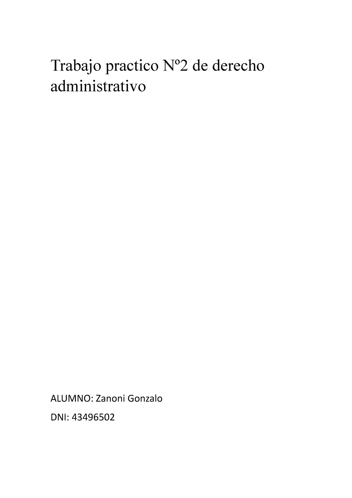 Trabajo Practico Nº2 De Derecho Administrativo - Trabajo Practico Nº2 ...