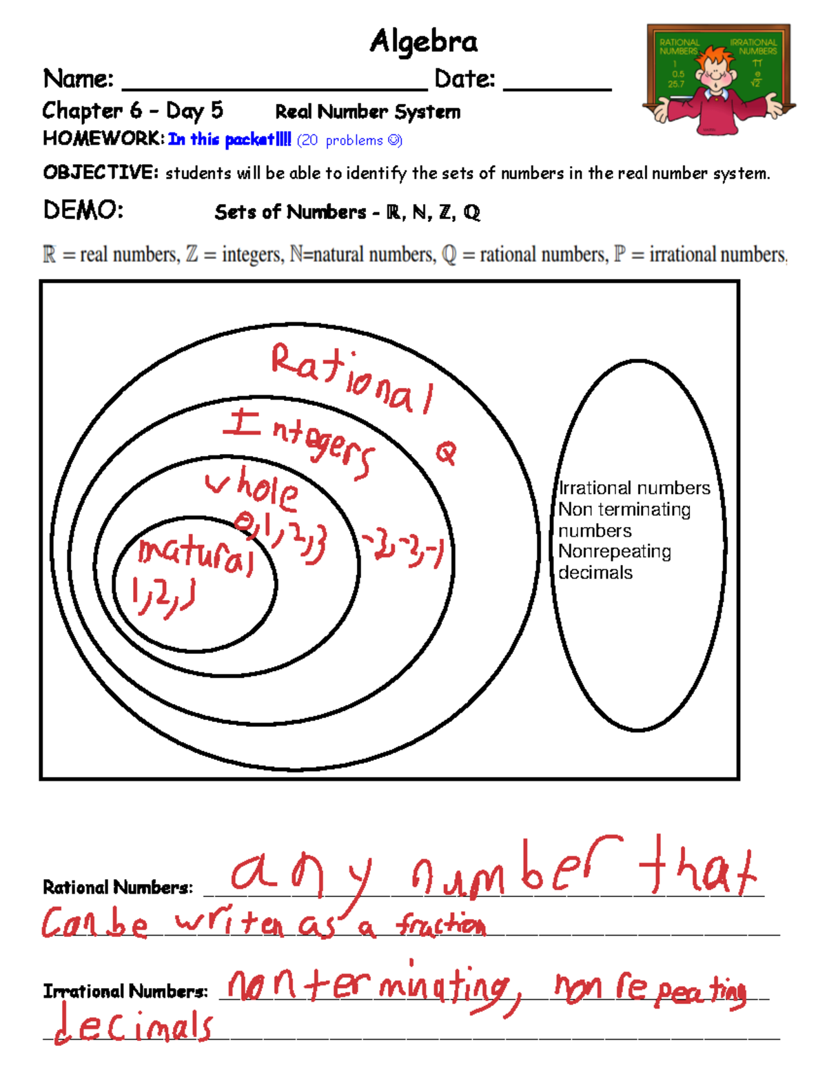 Day+5+Sets+of+Numbers - Algebra Name: ____________________ Date ...