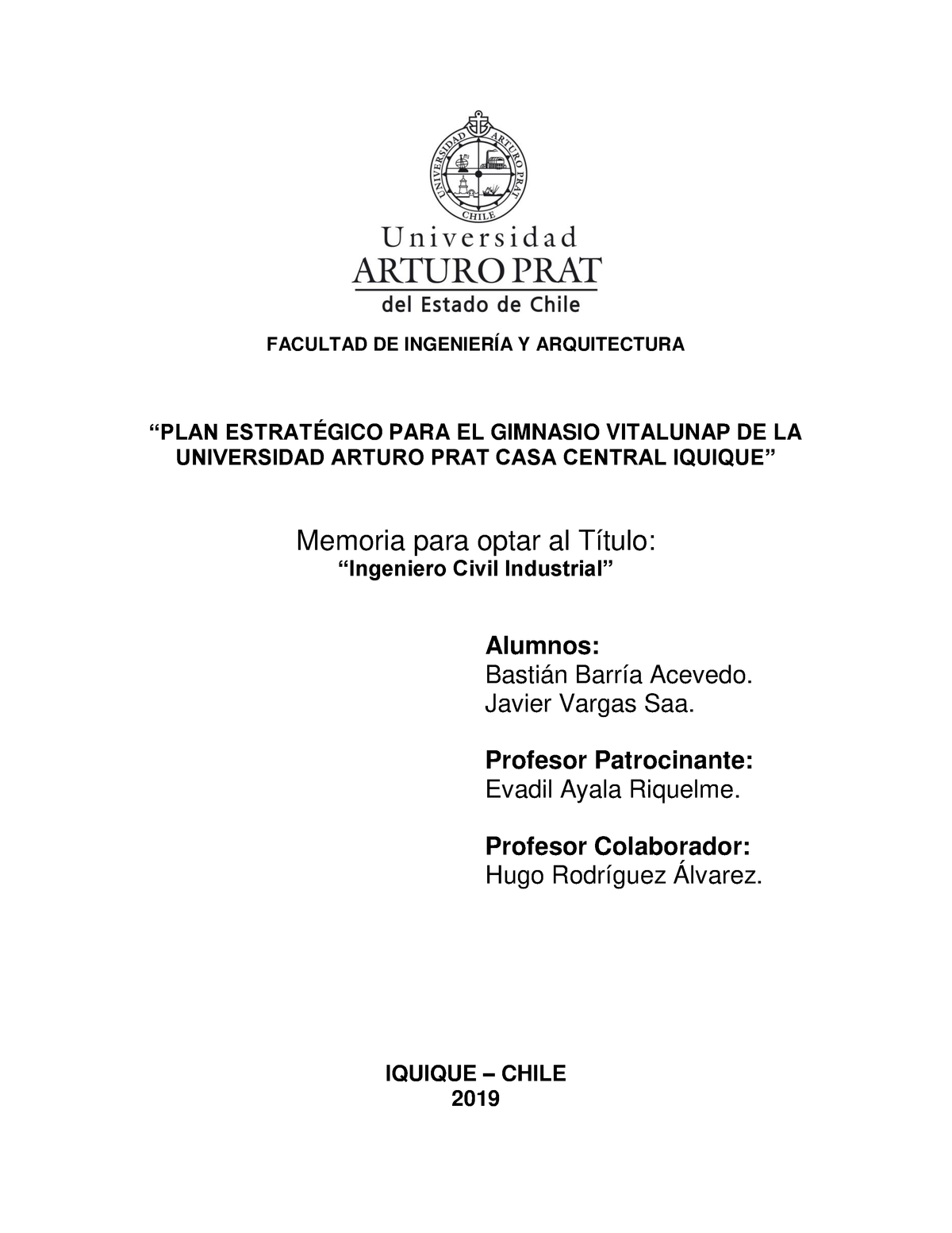 Plan Estrategico Para El Gimnasio Vitalunap De La Universidad