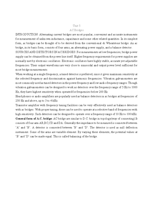 Electrical Measurements Unit3 - Unit 4 notes Measurement of Resistances ...