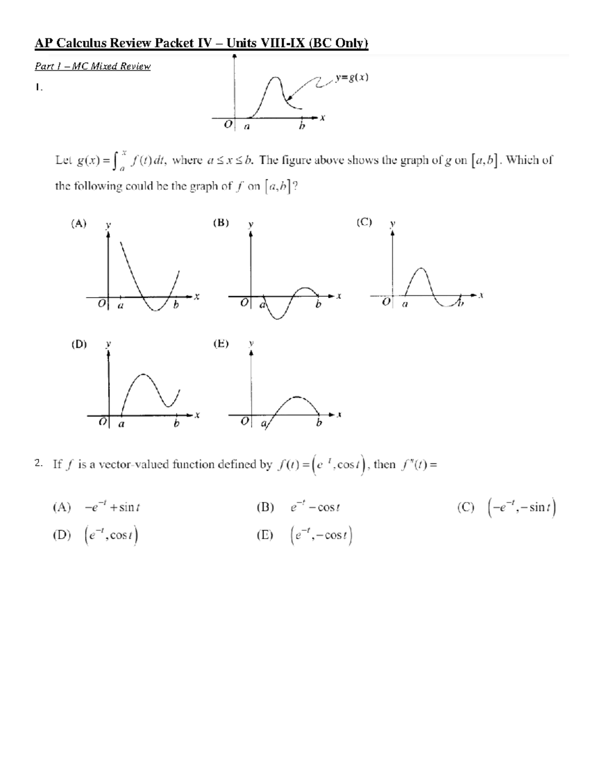 AP+Calculus+Review+Packet+IV+(BC+Only) - AP Calculus Review Packet IV ...