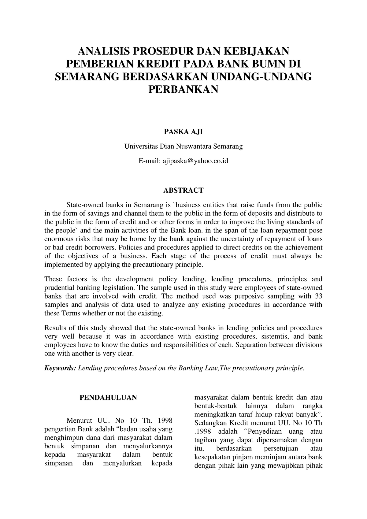 Modul 2 - ANALISIS PROSEDUR DAN KEBIJAKAN PEMBERIAN KREDIT PADA BANK ...