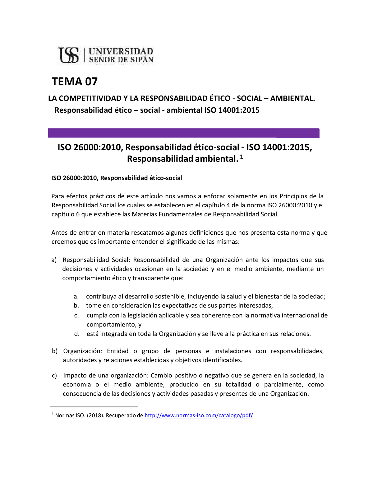 Tema 7. LA Competitividad Y LA Responsabilidad Ético - Social Ambiental ...