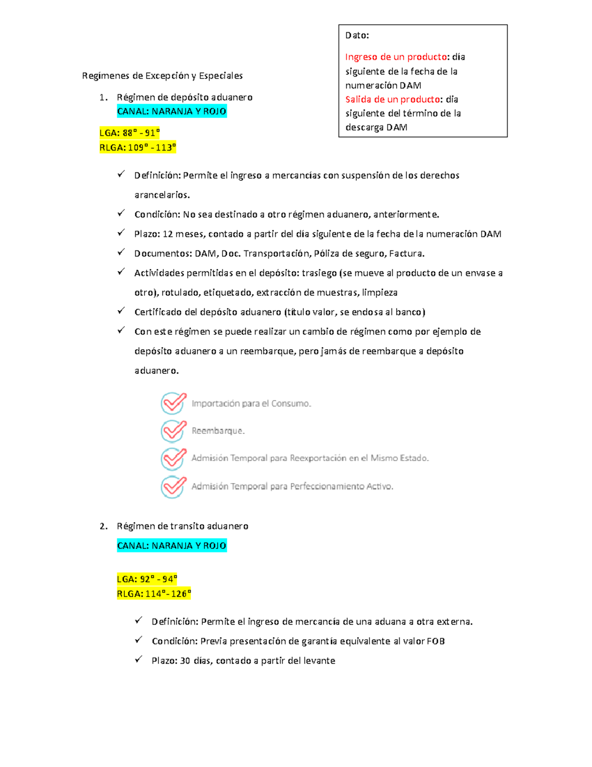 Regímenes de Excepción y Especiales - Régimen de depósito aduanero ...