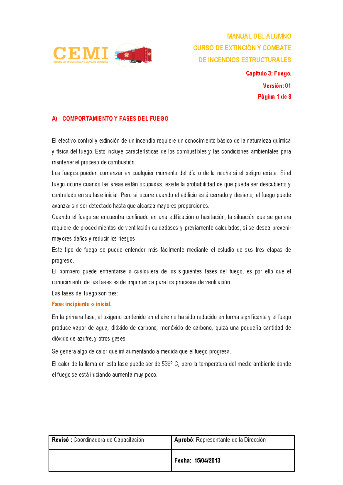 Incendio Y Explosiones 2021 ( Material Incendio Estructural ) - CURSO ...