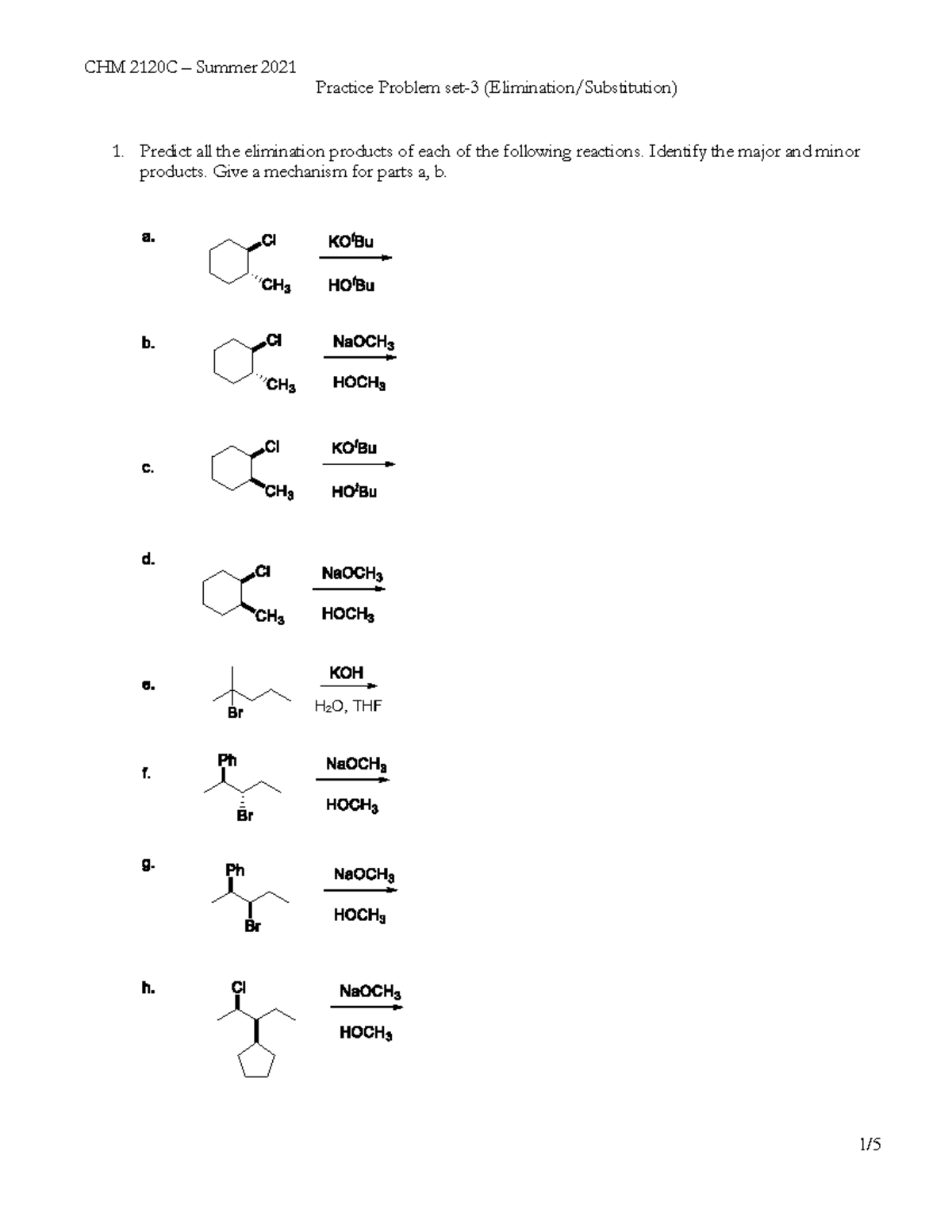 Pb Set-3 - Practice Problems - Practice Problem Set-3 (Elimination ...