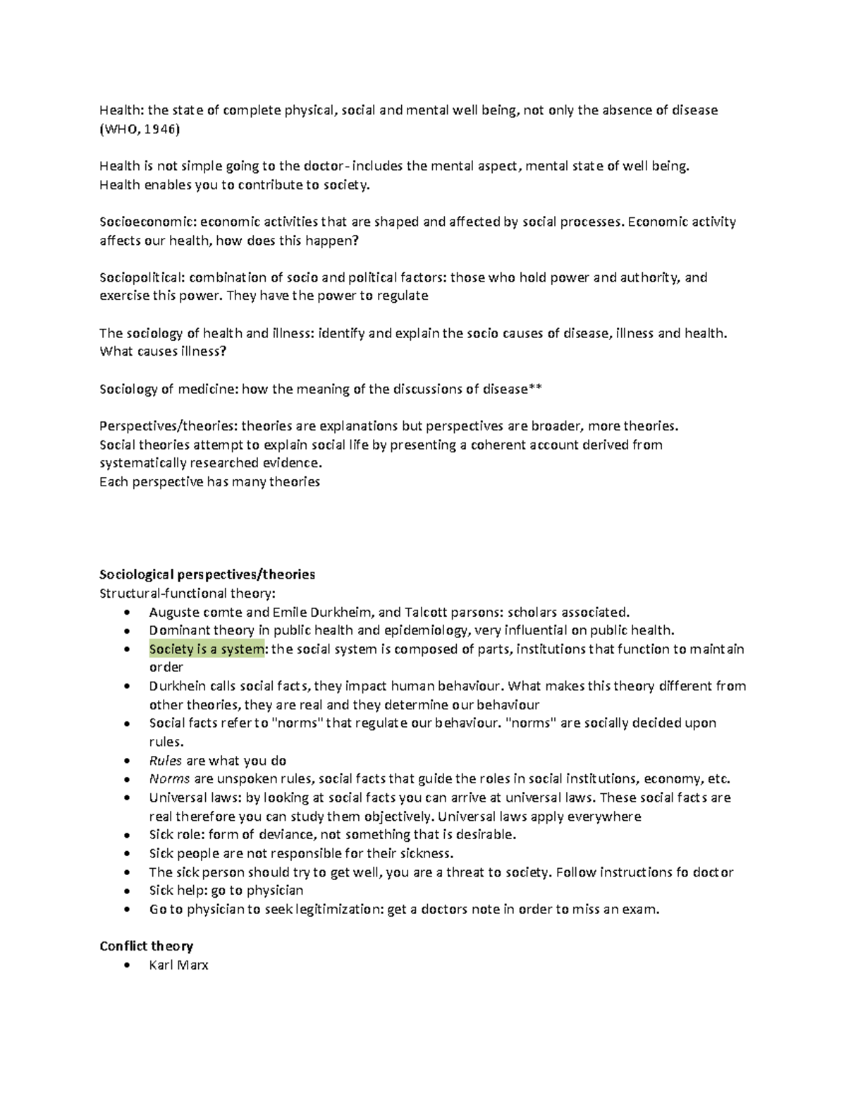 Lecture 1 week 1 notes: thinking sociologically about health and ...