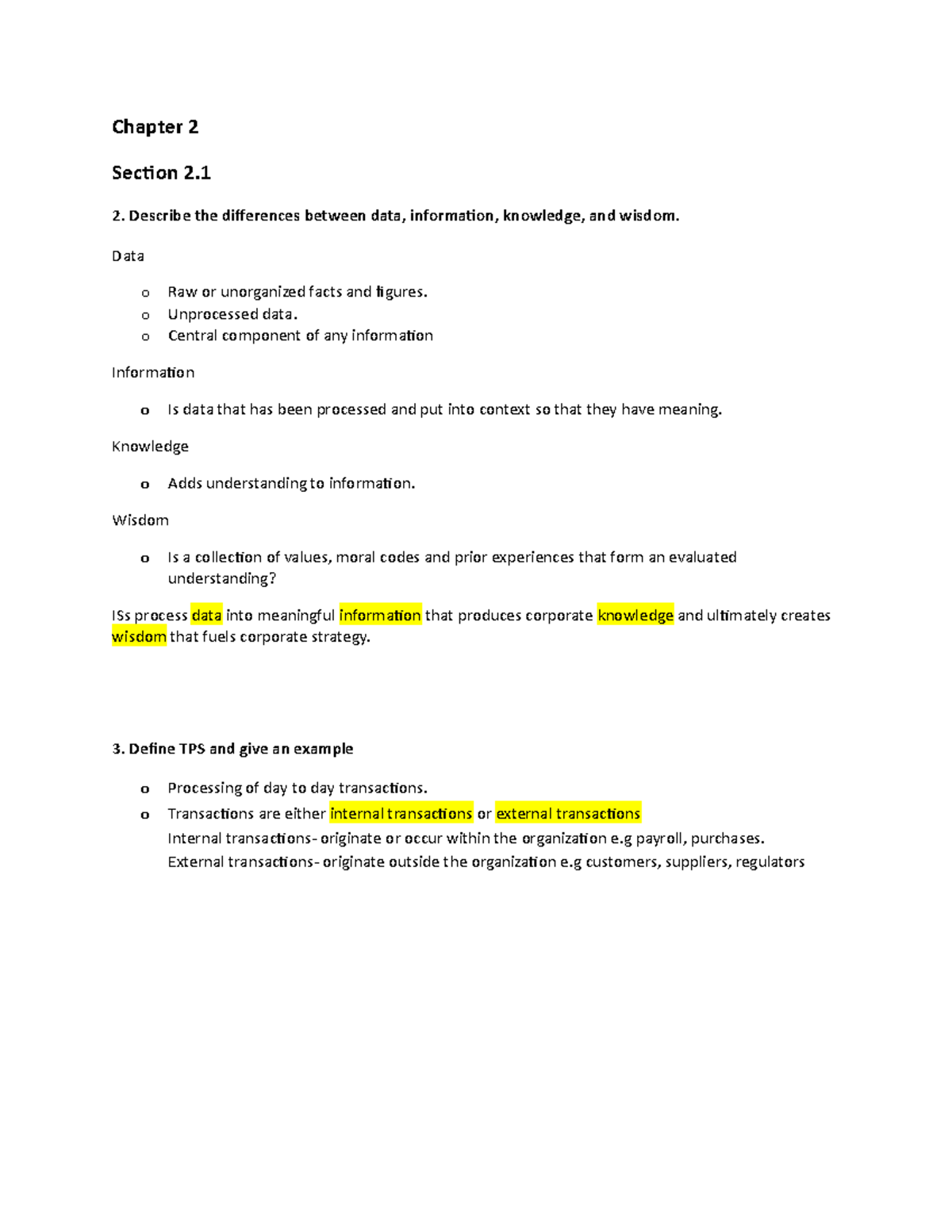 Chapter 2 solutions - Chapter 2 Section 2. Describe the differences ...