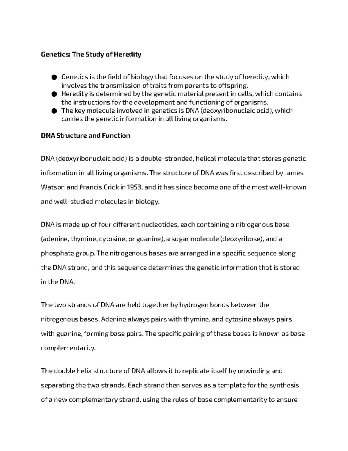 bio-notes-5-genetics-the-study-of-heredity-genetics-is-the-field-of