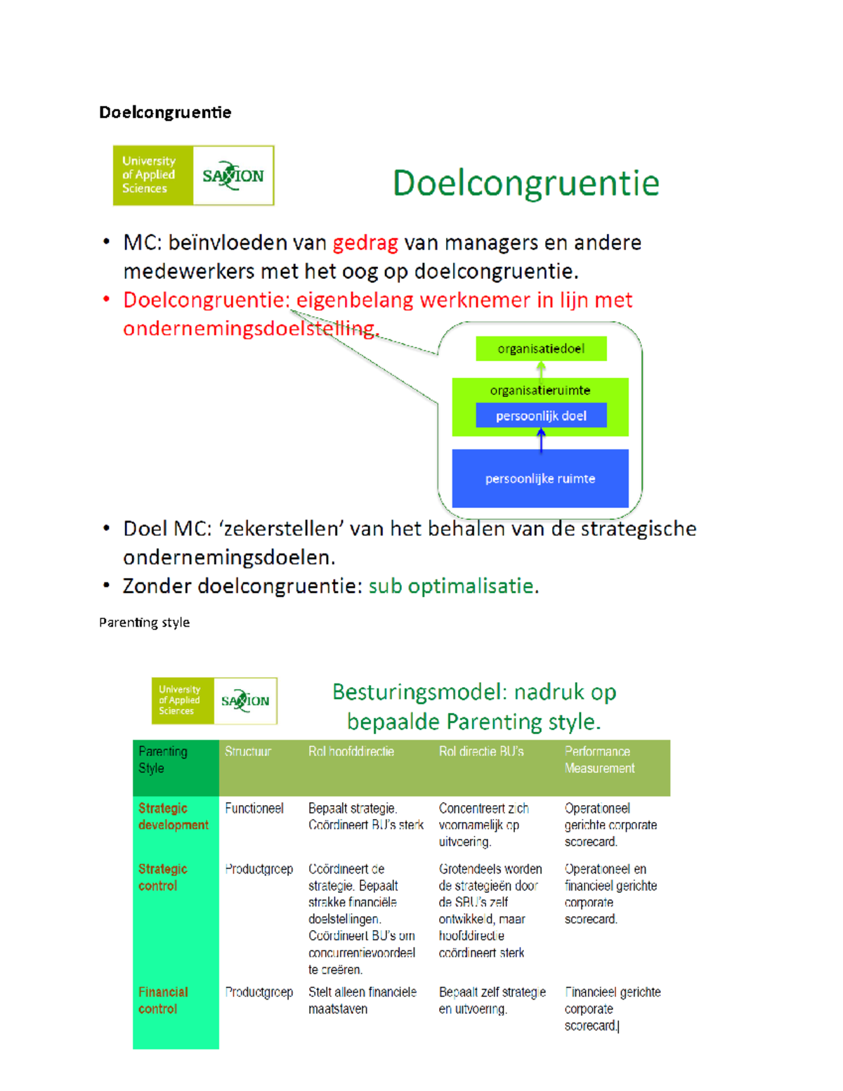 Boekhouden Geboekstaafd 3 Mc Samenvatting - Doelcongruentie Parenting ...