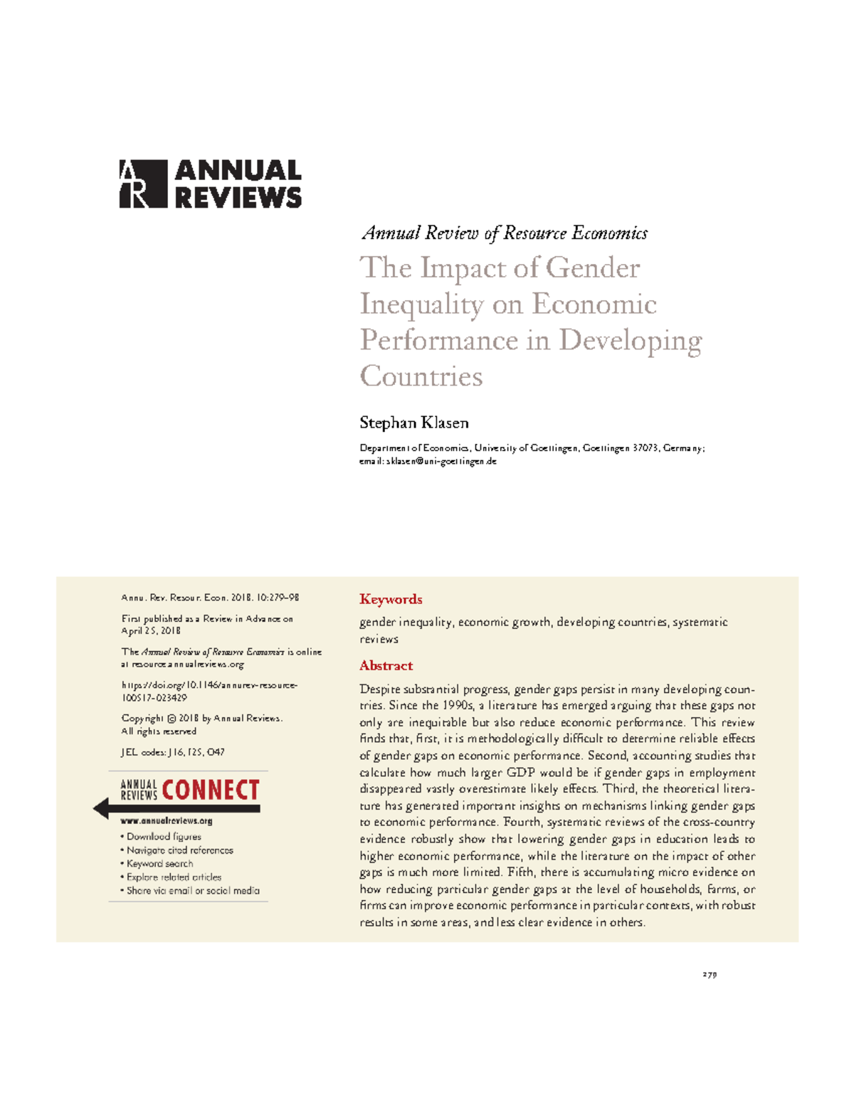 The Impact of Gender Inequality on Economic Performance in Developing ...