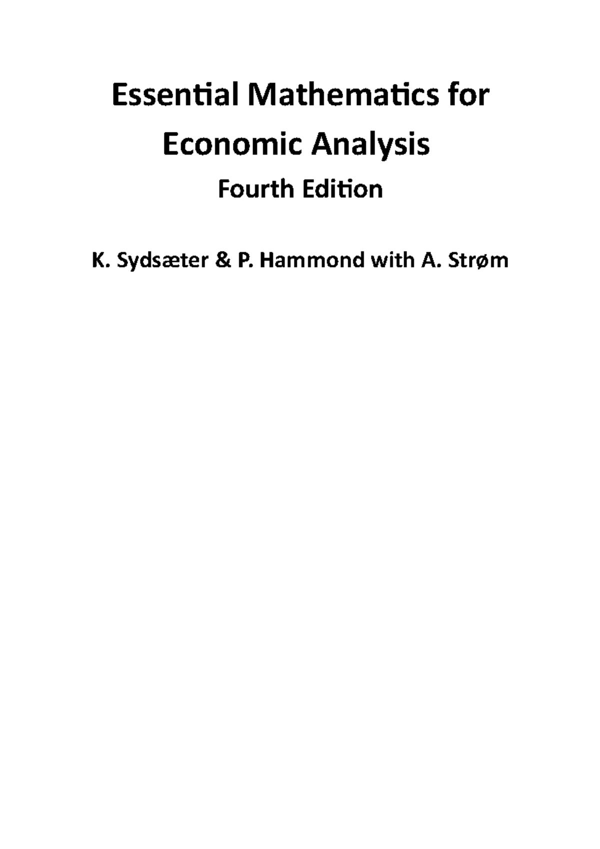 Lecture Notes, All Lectures - Essential Mathematics For Economic ...