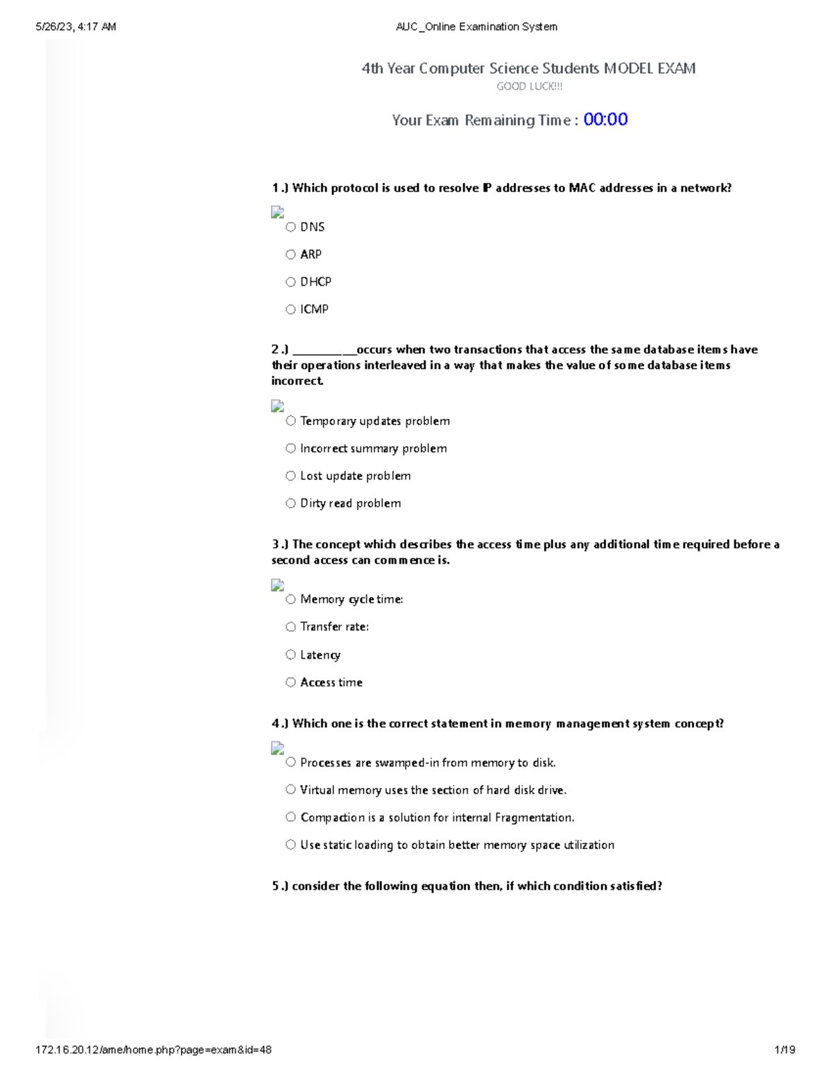 Bonga U Model-exam - model questions for computer science exit exam ...