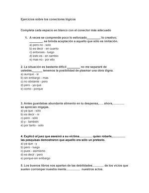 Los conectores lógicos worksheet