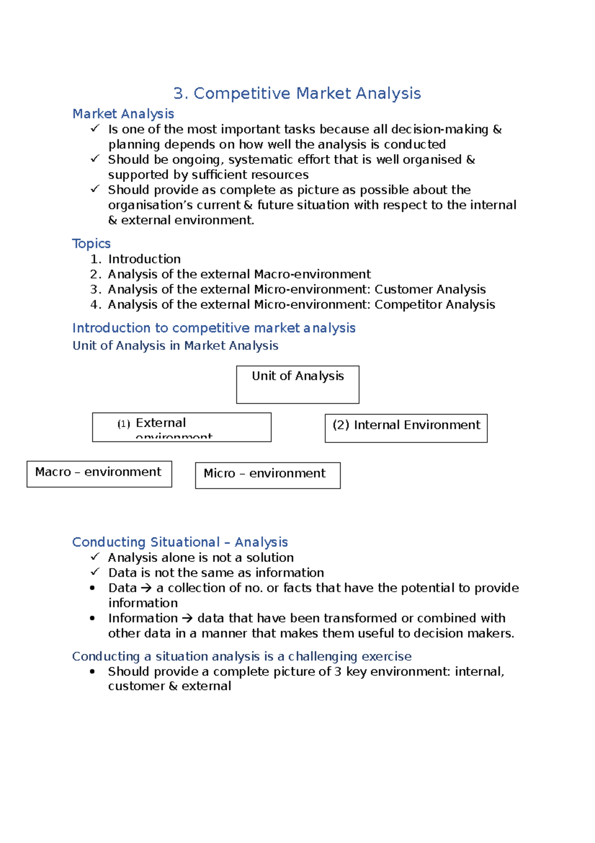 Lecture 3 Competitive Market Analysis - 3. Competitive Market Analysis ...