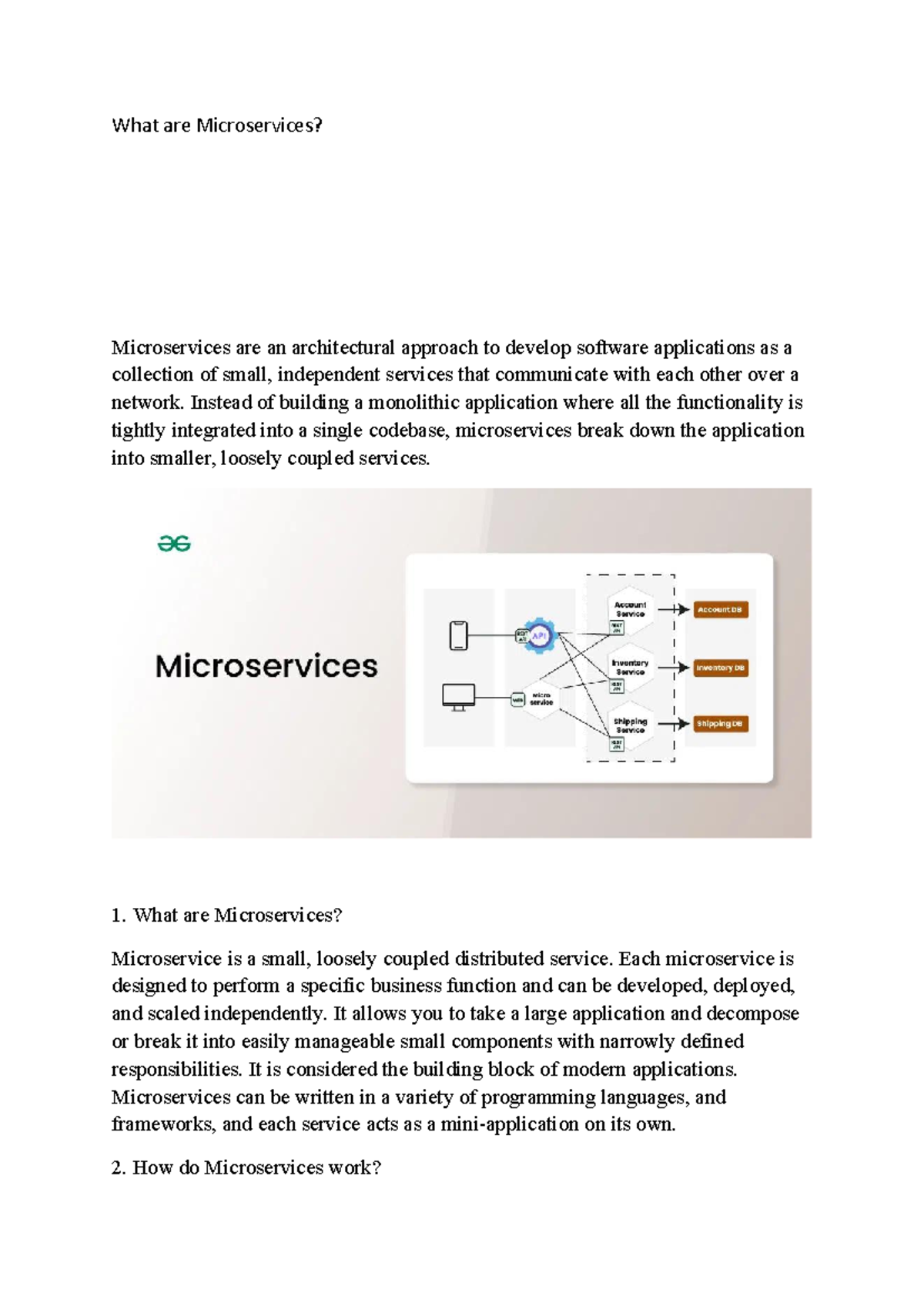 Devops unit 1 - Notes - What are Microservices? Microservices are an ...