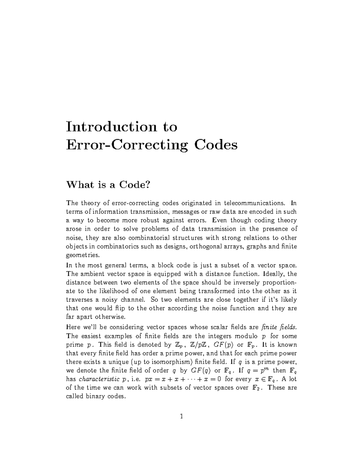MATH30180 17 18 - full notes - Introduction to Error-Correcting Codes ...