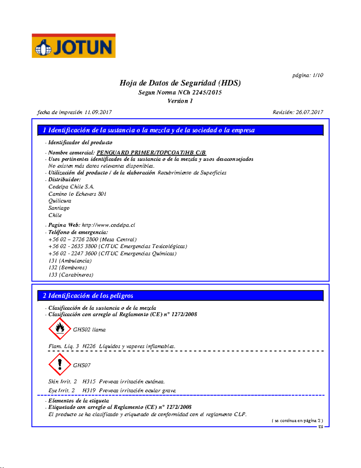 Sd - Penguard Primer Topcoat HB C B (ES) - Hoja de Datos de Seguridad ...