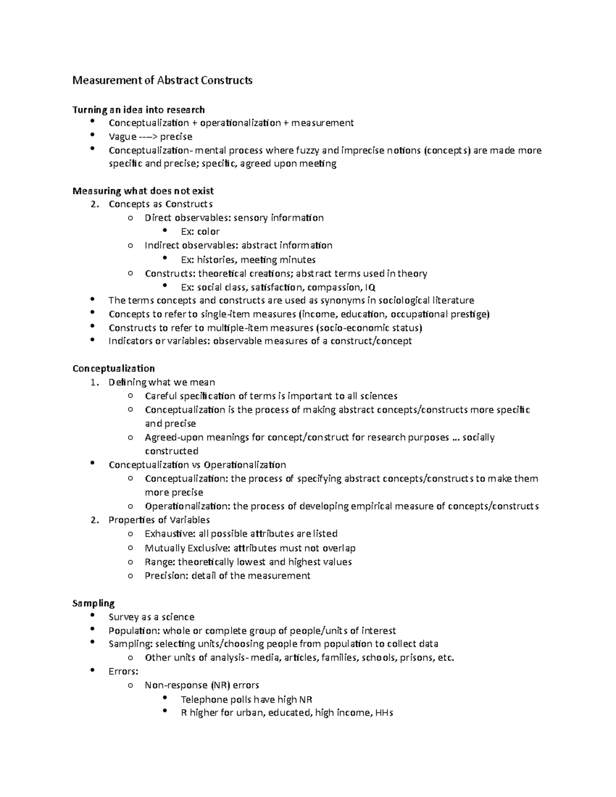 Measurement of Abstract Constructs - Measurement of Abstract Constructs ...