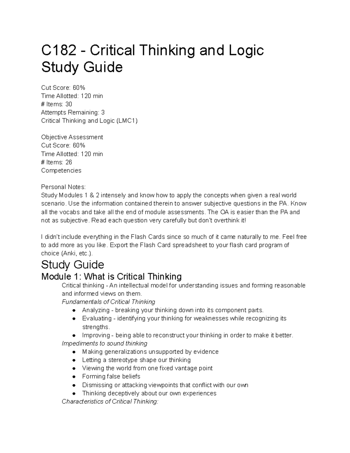 logic and critical thinking mid exam pdf