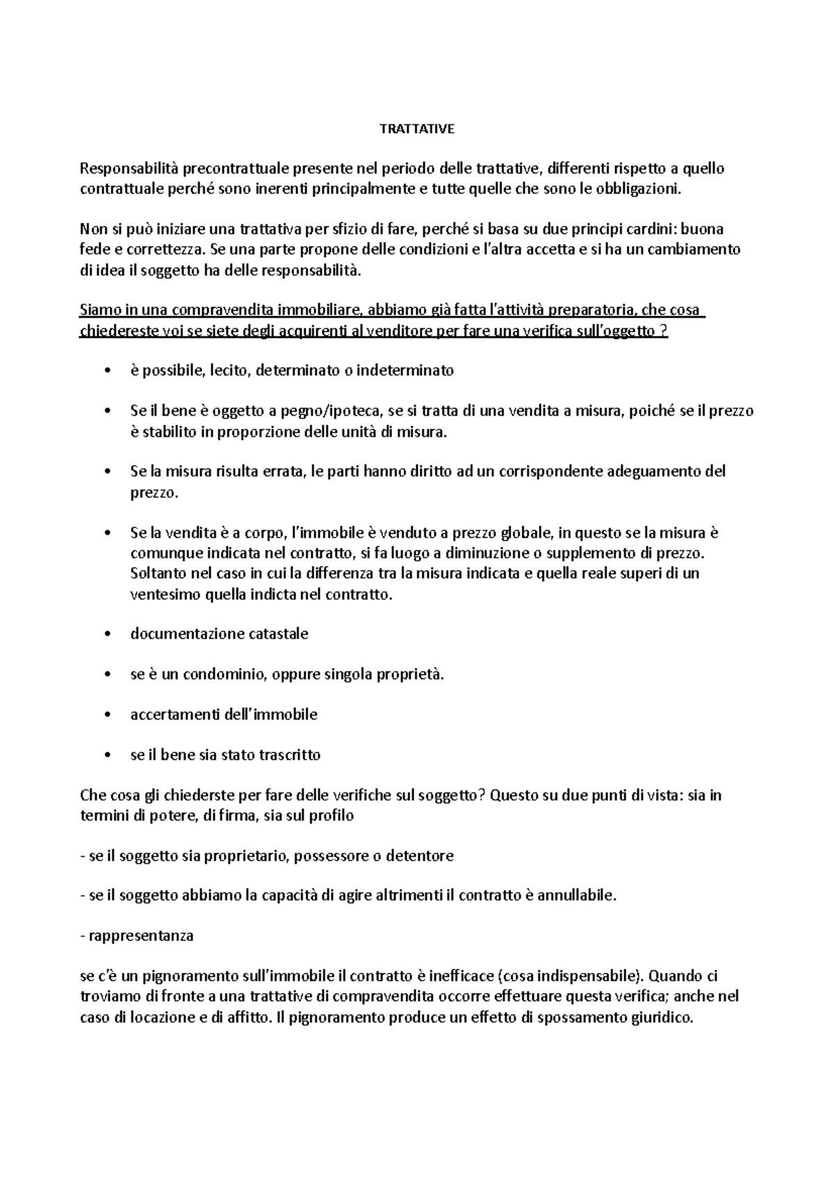 Tecniche DI Redazione Contrattuale TRATTATIVE Responsabilità