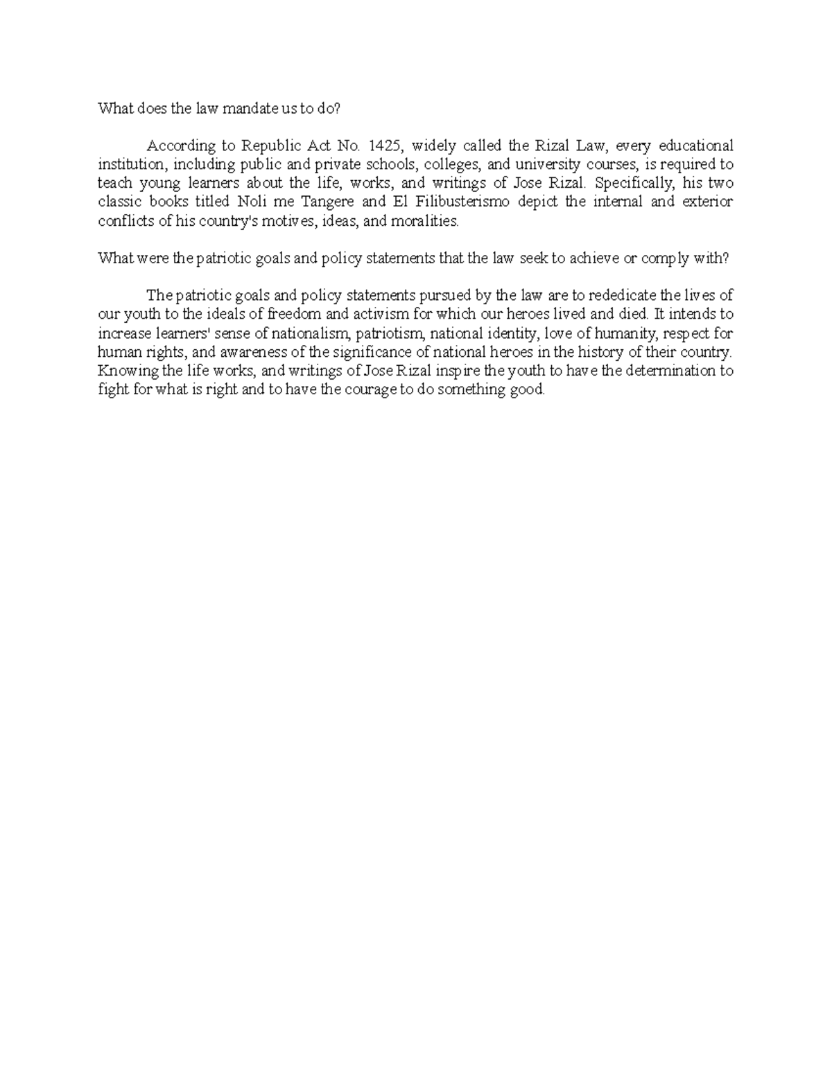 What does the law mandate us to do What does the law mandate us to do